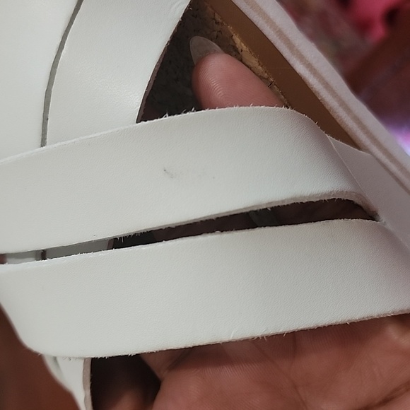 Reef White Mules with Cork Footbed Platform Open Toe Sandals, sz 9 - Picture 10 of 17